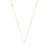 LADIES NECKLACE 3/4CT EMERALD DIAMOND 14K YELLOW GOLD