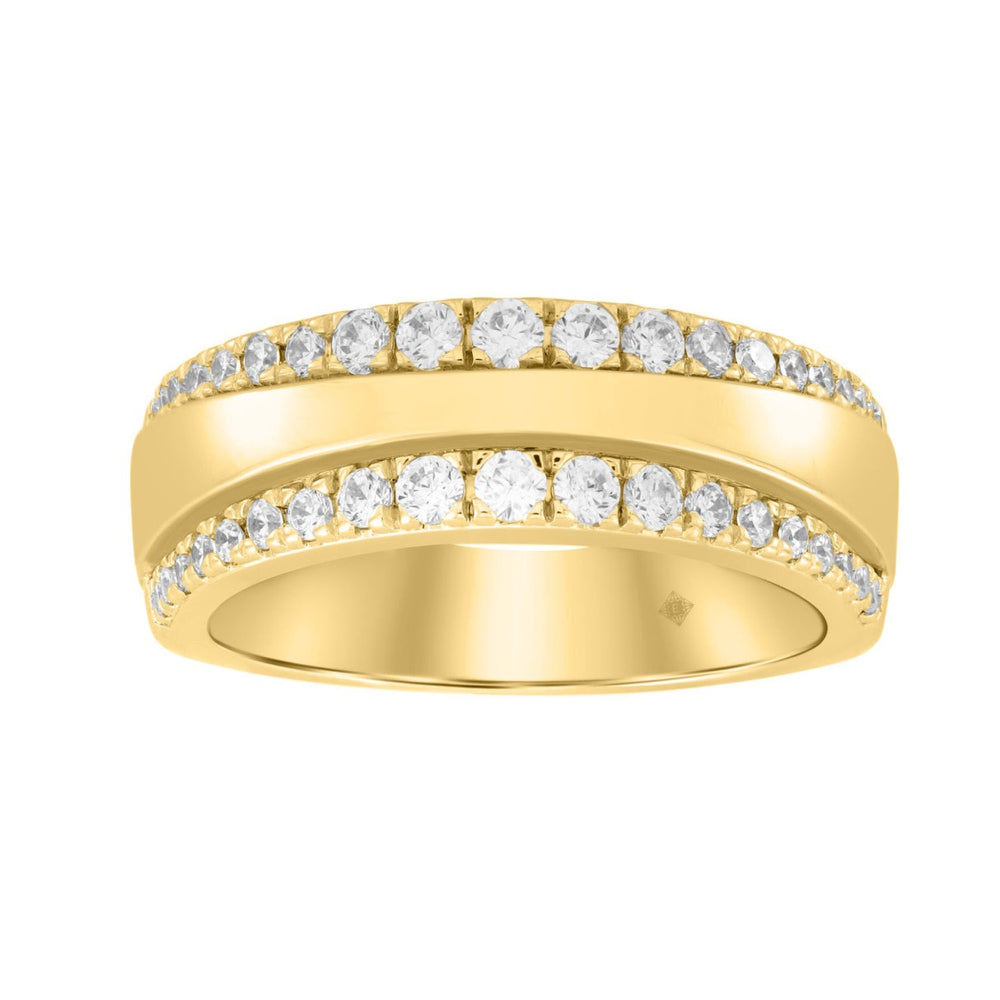 14K YELLOW GOLD 3/4CT ROUND DIAMOND MEN'S BAND