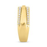 14K YELLOW GOLD 3/4CT ROUND DIAMOND MEN'S BAND