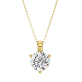 14K YELLOW GOLD 2 1/2CT ROUND DIAMOND LADIES SOLITAIRE PENDANT WITH CHAIN