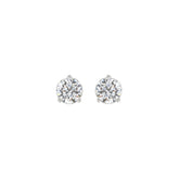 14K WHITE GOLD 1CT ROUND DIAMOND LADIES SOLITAIRE EARRINGS