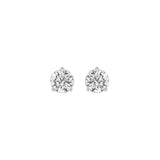 14K WHITE GOLD 1CT ROUND DIAMOND LADIES SOLITAIRE EARRINGS