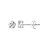 14K WHITE GOLD 1CT ROUND DIAMOND LADIES SOLITAIRE EARRINGS