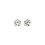 14K YELLOW GOLD 1CT ROUND DIAMOND LADIES SOLITAIRE EARRINGS