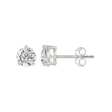 14K WHITE GOLD 2CT ROUND DIAMOND LADIES SOLITAIRE EARRINGS