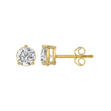 14K YELLOW GOLD 2CT ROUND DIAMOND LADIES SOLITAIRE EARRINGS