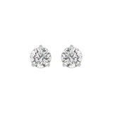 LADIES SOLITAIRE EARRINGS 2 1/2CT ROUND DIAMOND 14K WHITE GOLD