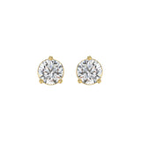 LADIES SOLITAIRE EARRINGS 2 1/2CT ROUND DIAMOND 14K YELLOW GOLD