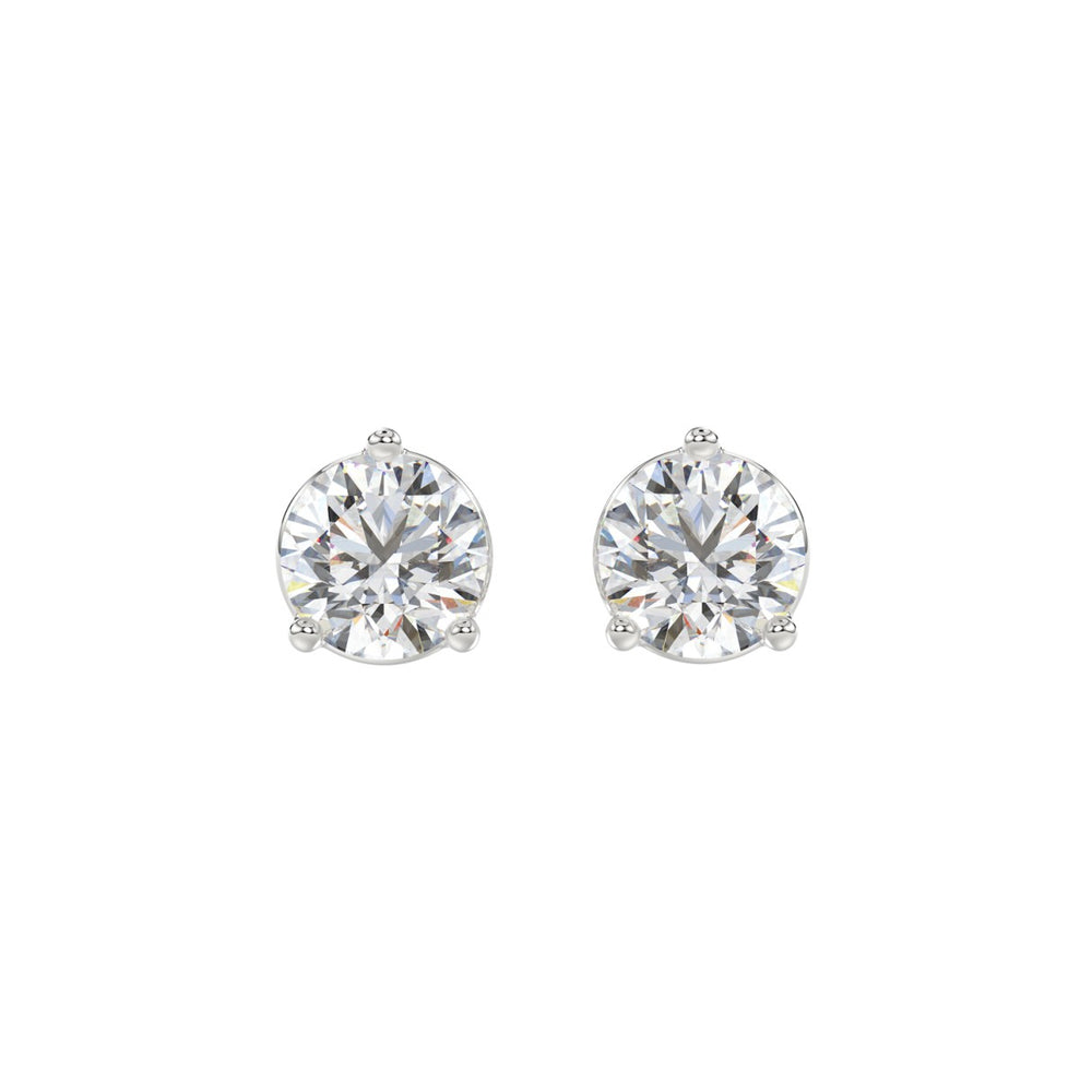 14K WHITE GOLD 3CT ROUND DIAMOND LADIES SOLITAIRE EARRINGS (CENTER STONE ROUND DIAMOND 1 1/2CT)