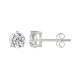 14K WHITE GOLD 3CT ROUND DIAMOND LADIES SOLITAIRE EARRINGS (CENTER STONE ROUND DIAMOND 1 1/2CT)