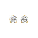 14K YELLOW GOLD 3CT ROUND DIAMOND LADIES SOLITAIRE EARRINGS (CENTER STONE ROUND DIAMOND 1 1/2CT)