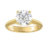 14K YELLOW GOLD 2 1/2CT ROUND DIAMOND LADIES SOLITAIRE RING