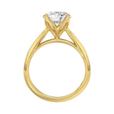 14K YELLOW GOLD 2 1/2CT ROUND DIAMOND LADIES SOLITAIRE RING