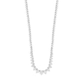 LADIES NECKLACE 7CT ROUND DIAMOND 14K WHITE GOLD