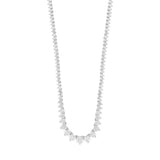 LADIES NECKLACE 7CT ROUND DIAMOND 14K WHITE GOLD