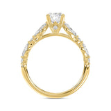 LADIES RING 1 1/2CT ROUND/OVAL/MARQUISE DIAMOND 14K YELLOW GOLD (CENTER STONE OVAL DIAMOND 1CT)