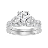 14K WHITE GOLD 2.00CT ROUND DIAMOND LADIES BRIDAL SET (CENTER STONE ROUND DIAMOND 1 1/2CT)