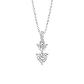LADIES PENDANT 7/8CT ROUND/HEART DIAMOND 14K WHITE GOLD WITH CHAIN
