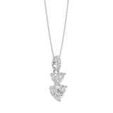 LADIES PENDANT 7/8CT ROUND/HEART DIAMOND 14K WHITE GOLD WITH CHAIN