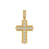 14K YELLOW GOLD 2.00CT ROUND/EMERALD DIAMOND MEN'S CHARM