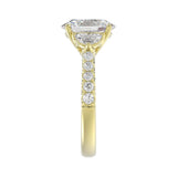 LADIES RING 3CT ROUND/OVAL/HALF MOON DIAMOND 14K YELLOW GOLD (CENTER STONE OVAL DIAMOND 2CT )