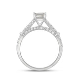 LADIES RING 2CT ROUND/EMERALD DIAMOND 14K WHITE GOLD (CENTER STONE EMERALD DIAMOND 1 1/2CT )