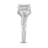 LADIES RING 2CT ROUND/EMERALD DIAMOND 14K WHITE GOLD (CENTER STONE EMERALD DIAMOND 1 1/2CT )