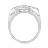 MEN'S RING 2CT ROUND/PRINCESS DIAMOND 14K WHITE GOLD