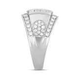 MEN'S RING 3CT ROUND/PRINCESS DIAMOND 14K WHITE GOLD