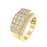 MEN'S RING 2.00CT ROUND DIAMOND 14K YELLOW GOLD