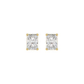 14K YELLOW GOLD 2CT RADIANT DIAMOND LADIES SOLITAIRE EARRINGS