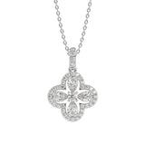 LADIES PENDANT 1CT ROUND/PEAR DIAMOND 14K WHITE GOLD