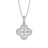 LADIES PENDANT 1CT ROUND/PEAR DIAMOND 14K WHITE GOLD