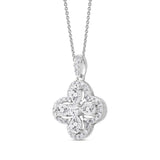 LADIES PENDANT 1CT ROUND/PEAR DIAMOND 14K WHITE GOLD