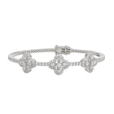 LADIES BRACELET 3 1/2CT ROUND/PEAR DIAMOND 14K WHITE GOLD