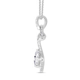 LADIES PENDANT 3/4CT ROUND/PRINCESS DIAMOND 14K WHITE GOLD