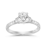 LADIES RING 1 1/2CT ROUND/OVAL DIAMOND 14K WHITE GOLD (CENTER STONE OVAL DIAMOND 1CT)