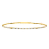 LADIES FLEXIBLE BANGLE 5CT ROUND DIAMOND 14K YELLOW GOLD