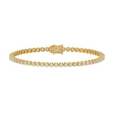 MENS BRACELET 2.25CT ROUND DIAMOND 14K YELLOW GOLD