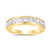 LADIES BAND 1 1/2CT ROUND DIAMOND 14K YELLOW GOLD