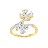 LADIES RING 1 3/4CT ROUND/PEAR DIAMOND 14K YELLOW GOLD