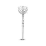 LADIES RING 2 1/4CT ROUND DIAMOND 14K WHITE GOLD (CENTER STONE ROUND DIAMOND 2CT )