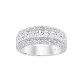 LADIES RING 3CT ROUND/PRINCESS DIAMOND 14K WHITE GOLD