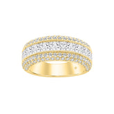 LADIES RING 3CT ROUND/PRINCESS DIAMOND 14K YELLOW GOLD