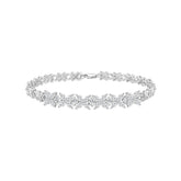 LADIES BRACELET 3CT ROUND/MARQUISE DIAMOND 14K WHITE GOLD