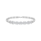 LADIES BRACELET 3CT ROUND/MARQUISE DIAMOND 14K WHITE GOLD