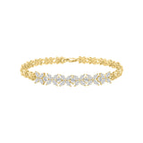 LADIES BRACELET 3CT ROUND/MARQUISE DIAMOND 14K YELLOW GOLD