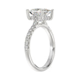 14K WHITE GOLD 2 7/8CT ROUND/PRINCESS DIAMOND LADIES BRIDAL SET (CENTER STONE PRINCESS DIAMOND 2.00CT)