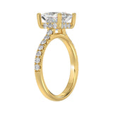 14K YELLOW GOLD 2 7/8CT ROUND/PRINCESS DIAMOND LADIES BRIDAL SET (CENTER STONE PRINCESS DIAMOND 2CT)