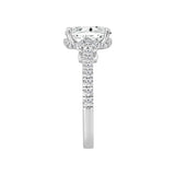 LADIES RING 2 1/2CT ROUND/OVAL DIAMOND 14K WHITE GOLD (CENTER STONE OVAL DIAMOND 2CT )
